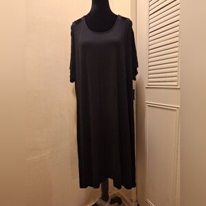 A&I Black Shift Dress Cold Shoulder Short Sleeve Women’s